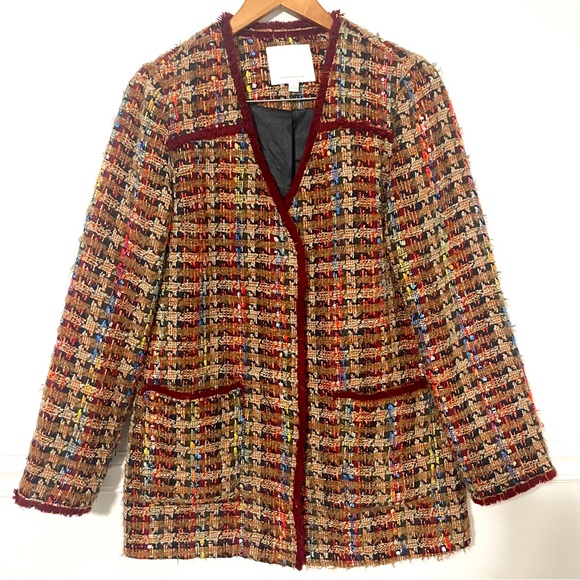 Anthropologie x Ett Twa • berwyn tweed jacket red sz S - Picture 8 of 14